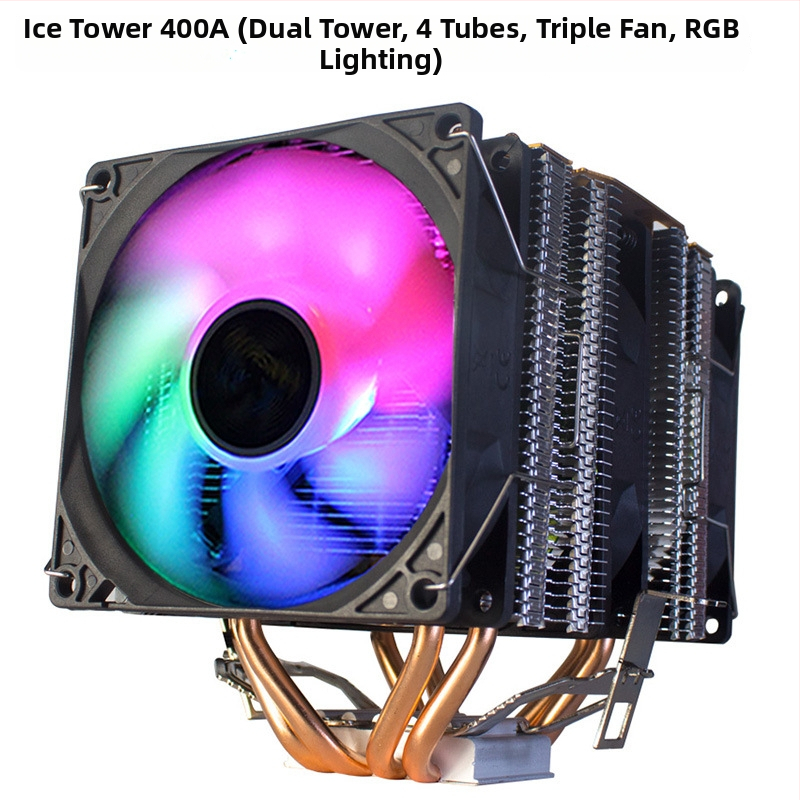 Ψύκτης CPU Ice Tower 600, 6 χαλκού σωληνώσεις μεταφοράς θερμότητας, σύνδεση χαλκού-αλουμινίου, υδραυλικό ρουλεμάν, αθόρυβη λειτουργία, 2000 RPM