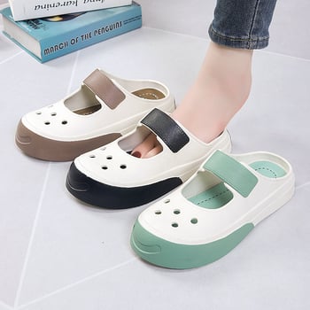 Ženske Mary Jane sandale s otvorenom platformom, PVC gornji dio i đon, 3,5 cm debljina đona, protuklizne, prozračne (PVC gornji dio i đon, 3,5 cm debljina đona, protuklizne, prozračne)