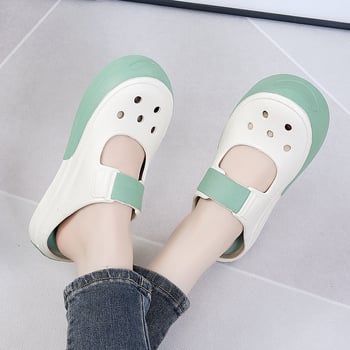 Ženske Mary Jane sandale s otvorenom platformom, PVC gornji dio i đon, 3,5 cm debljina đona, protuklizne, prozračne (PVC gornji dio i đon, 3,5 cm debljina đona, protuklizne, prozračne)