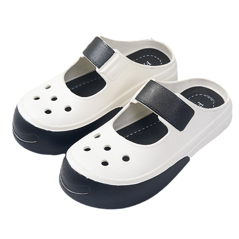 Ženske Mary Jane sandale s otvorenom platformom, PVC gornji dio i đon, 3,5 cm debljina đona, protuklizne, prozračne (PVC gornji dio i đon, 3,5 cm debljina đona, protuklizne, prozračne)