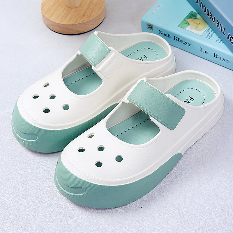Ženske Mary Jane sandale s otvorenom platformom, PVC gornji dio i đon, 3,5 cm debljina đona, protuklizne, prozračne (PVC gornji dio i đon, 3,5 cm debljina đona, protuklizne, prozračne)