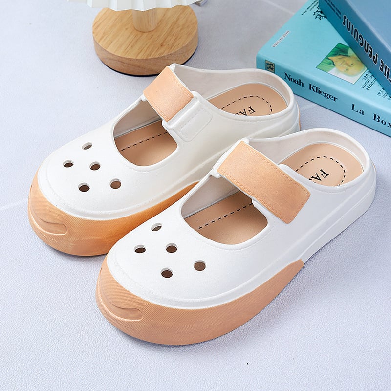 Ženske Mary Jane sandale s otvorenom platformom, PVC gornji dio i đon, 3,5 cm debljina đona, protuklizne, prozračne (PVC gornji dio i đon, 3,5 cm debljina đona, protuklizne, prozračne)