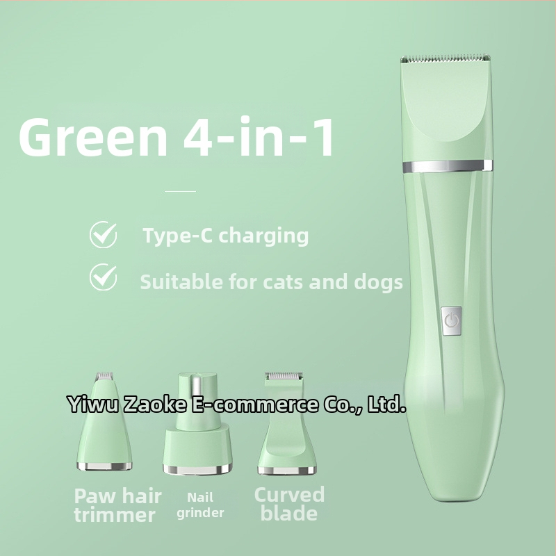 Trimmer electric pentru animale de companie – patru în unu pentru pisici și câini, cap de pilire a unghiilor, lavabil, carcasă ABS