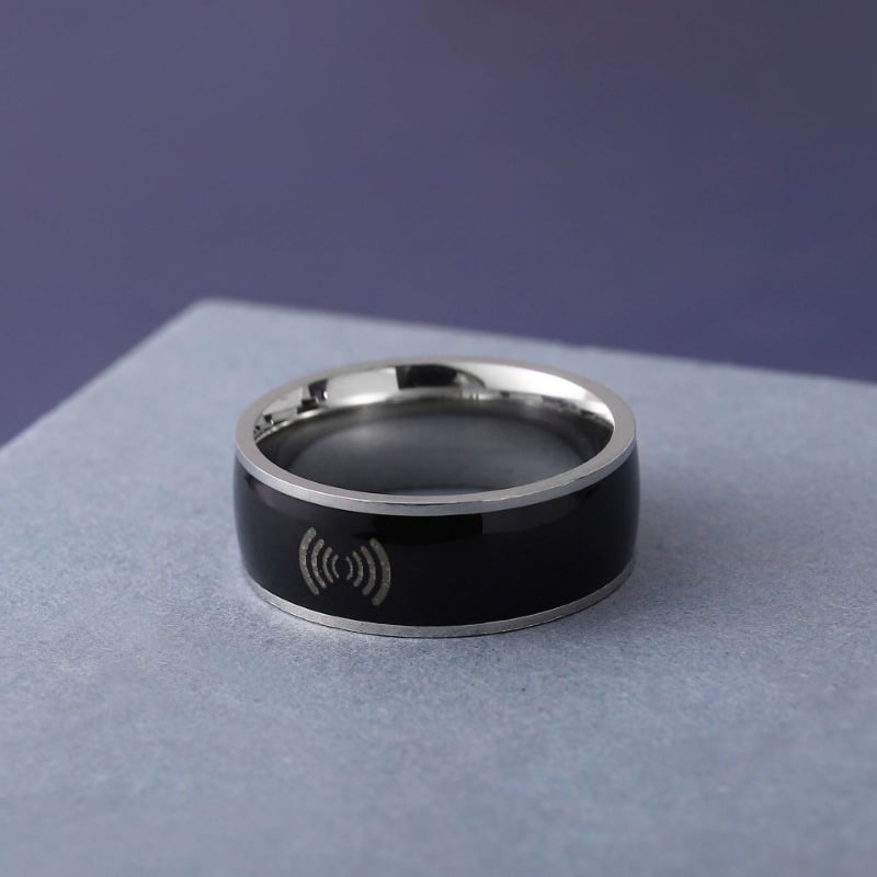 NFC pametni prsten od nehrđajućeg čelika, unisex geometrijski dizajn s pozlaćivanjem