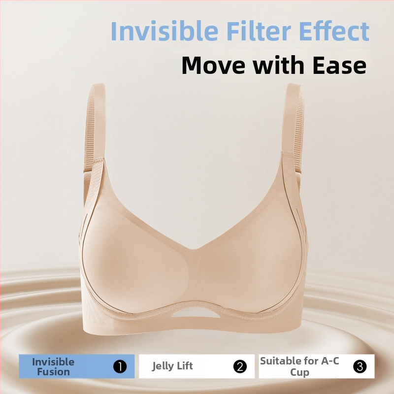 Sutien Push-Up, cupă 3/4, fără cusături, nylon, bretele fixe, închidere cu patru rânduri