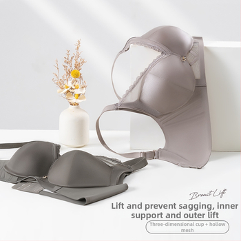 Sutien push-up pentru sâni mici, fără sârmă, cupe 3/4, forme groase, bretele fixe, închidere în spate cu trei rânduri de cârlige, din nailon cu căptușeală elastan