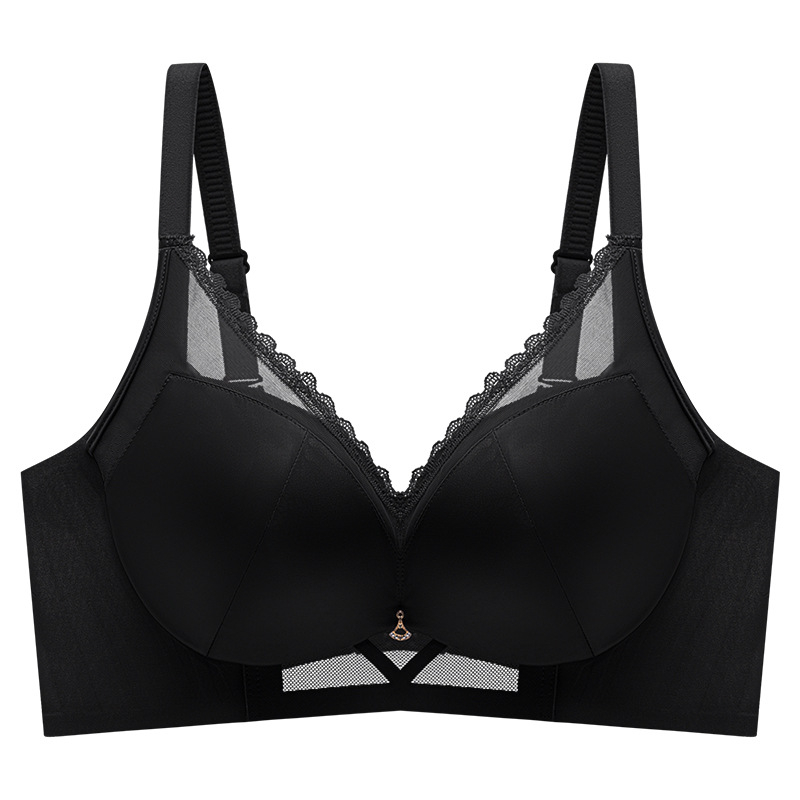 Sutien push-up pentru sâni mici, fără sârmă, cupe 3/4, forme groase, bretele fixe, închidere în spate cu trei rânduri de cârlige, din nailon cu căptușeală elastan