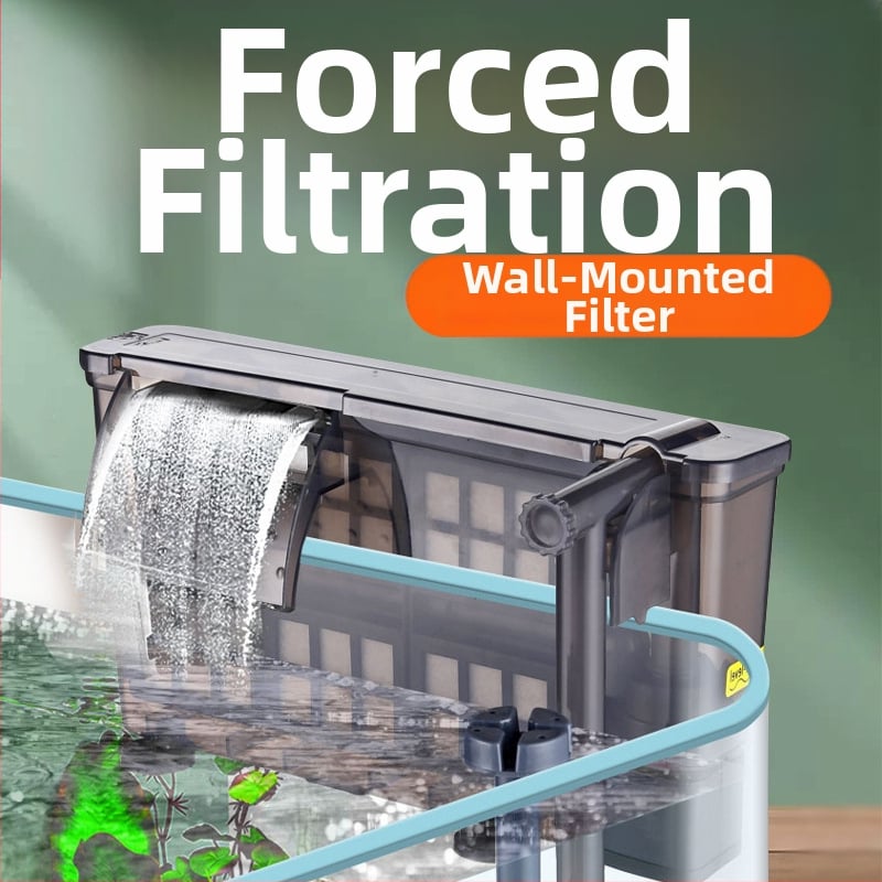 Τοίχου-τοποθετούμενο φίλτρο ενυδρείου με μεμβράνη αφαίρεσης λαδιού, οξυγόνωση, τριπλή καθαριστική λειτουργία και ήσυχη εξωτερική αντλία μίνι καταρράκτη
