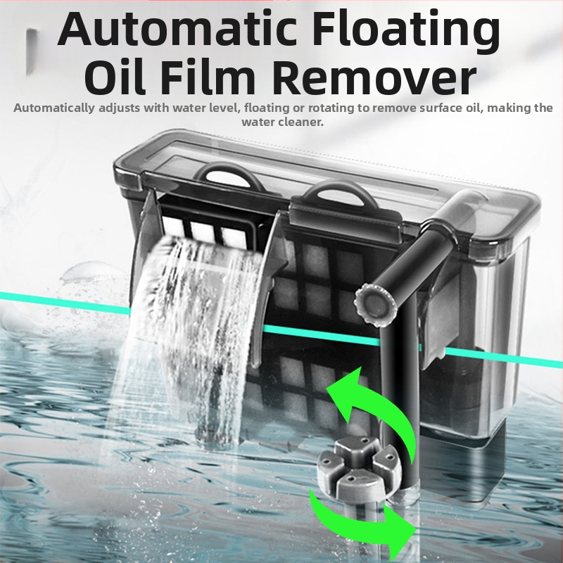 Τοίχου-τοποθετούμενο φίλτρο ενυδρείου με μεμβράνη αφαίρεσης λαδιού, οξυγόνωση, τριπλή καθαριστική λειτουργία και ήσυχη εξωτερική αντλία μίνι καταρράκτη