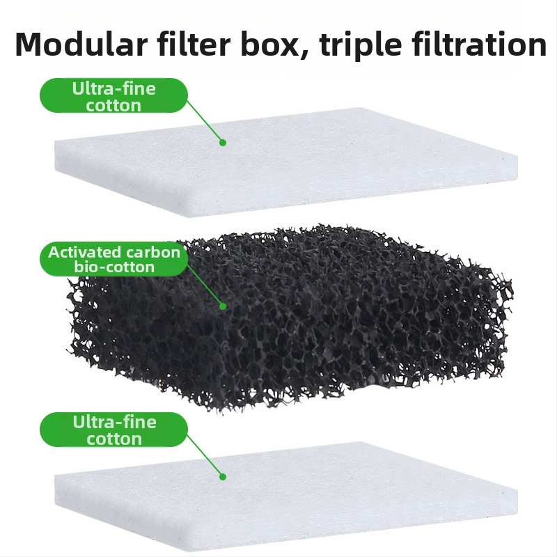 Τοίχου-τοποθετούμενο φίλτρο ενυδρείου με μεμβράνη αφαίρεσης λαδιού, οξυγόνωση, τριπλή καθαριστική λειτουργία και ήσυχη εξωτερική αντλία μίνι καταρράκτη