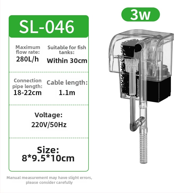 Τοίχου-τοποθετούμενο φίλτρο ενυδρείου με μεμβράνη αφαίρεσης λαδιού, οξυγόνωση, τριπλή καθαριστική λειτουργία και ήσυχη εξωτερική αντλία μίνι καταρράκτη