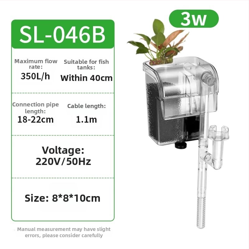 Τοίχου-τοποθετούμενο φίλτρο ενυδρείου με μεμβράνη αφαίρεσης λαδιού, οξυγόνωση, τριπλή καθαριστική λειτουργία και ήσυχη εξωτερική αντλία μίνι καταρράκτη