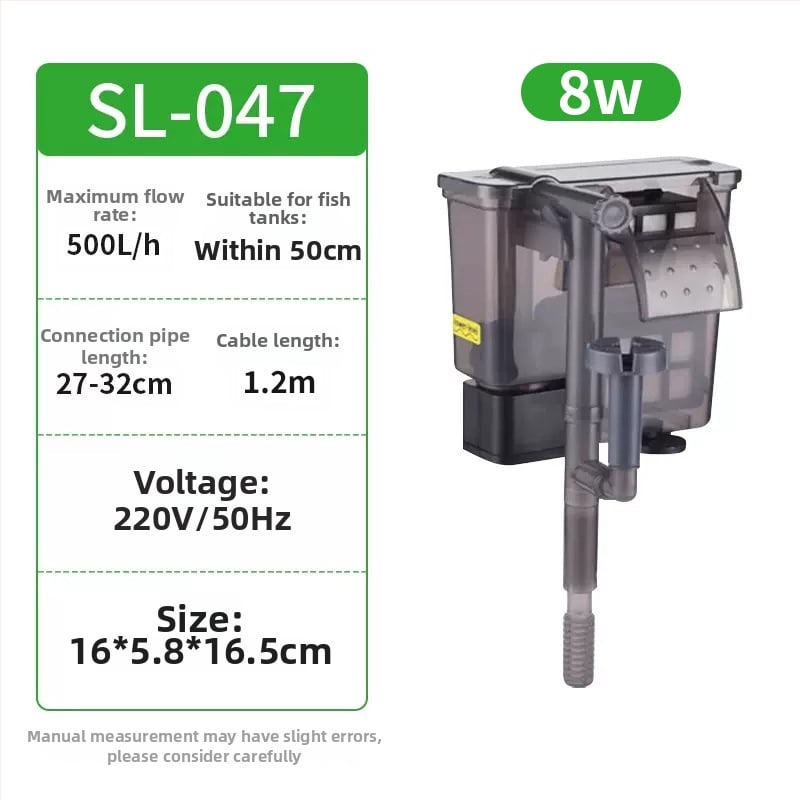 Τοίχου-τοποθετούμενο φίλτρο ενυδρείου με μεμβράνη αφαίρεσης λαδιού, οξυγόνωση, τριπλή καθαριστική λειτουργία και ήσυχη εξωτερική αντλία μίνι καταρράκτη