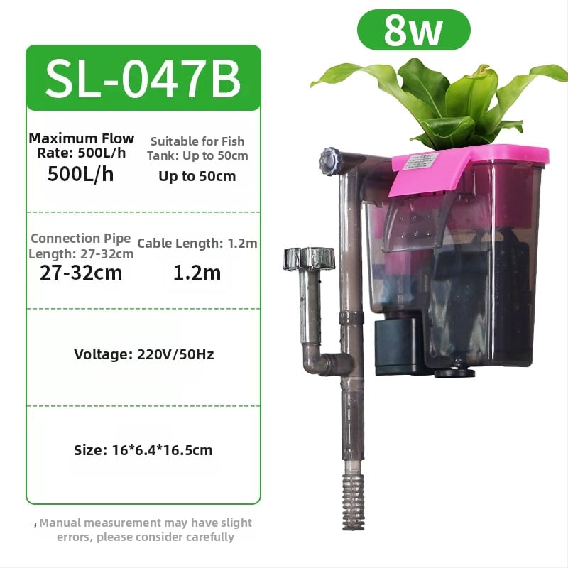 Τοίχου-τοποθετούμενο φίλτρο ενυδρείου με μεμβράνη αφαίρεσης λαδιού, οξυγόνωση, τριπλή καθαριστική λειτουργία και ήσυχη εξωτερική αντλία μίνι καταρράκτη