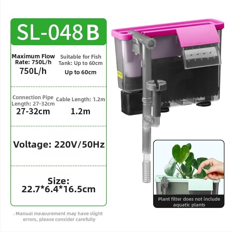 Τοίχου-τοποθετούμενο φίλτρο ενυδρείου με μεμβράνη αφαίρεσης λαδιού, οξυγόνωση, τριπλή καθαριστική λειτουργία και ήσυχη εξωτερική αντλία μίνι καταρράκτη