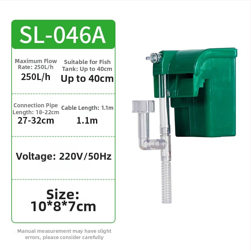 Τοίχου-τοποθετούμενο φίλτρο ενυδρείου με μεμβράνη αφαίρεσης λαδιού, οξυγόνωση, τριπλή καθαριστική λειτουργία και ήσυχη εξωτερική αντλία μίνι καταρράκτη