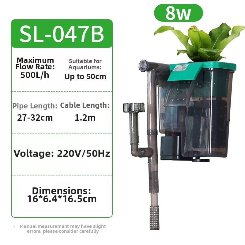 Τοίχου-τοποθετούμενο φίλτρο ενυδρείου με μεμβράνη αφαίρεσης λαδιού, οξυγόνωση, τριπλή καθαριστική λειτουργία και ήσυχη εξωτερική αντλία μίνι καταρράκτη