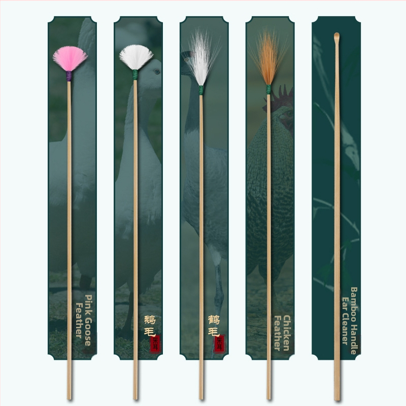 Sada na čistenie uší pre deti so svetlými lyžičkami a zväčšením; materiály: nehrdzavejúca oceľ, plast, bambus; 100 kusov; s logom