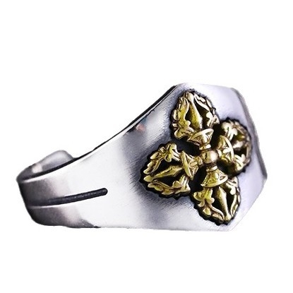 Inel unisex vintage în stil tibetan, cu design geometric și motive animale/zodii, electroplacat