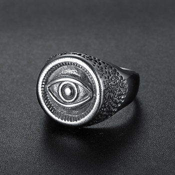 Prsten od nehrđajućeg čelika s Okom Horusa, Drevna egipatska kultura, Seiko obrada, Muški stil, Unisex, 2021
