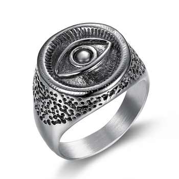 Prsten od nehrđajućeg čelika s Okom Horusa, Drevna egipatska kultura, Seiko obrada, Muški stil, Unisex, 2021