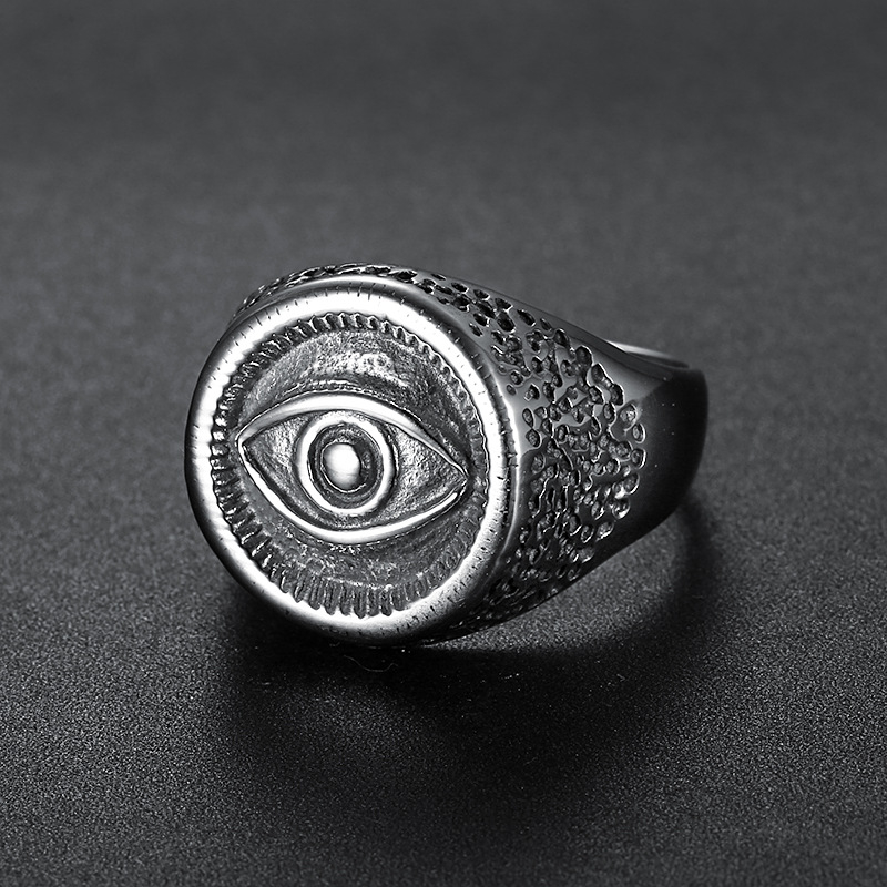 Prsten od nehrđajućeg čelika s Okom Horusa, Drevna egipatska kultura, Seiko obrada, Muški stil, Unisex, 2021
