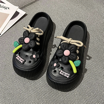 Női lyukacsos cipő, nyári slip-on, EVA felsőrész és talp, csúszásmentes vastag talp, Injection Molding technológia