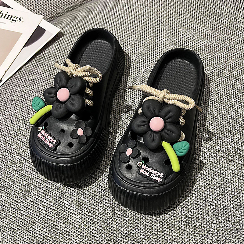 Női lyukacsos cipő, nyári slip-on, EVA felsőrész és talp, csúszásmentes vastag talp, Injection Molding technológia