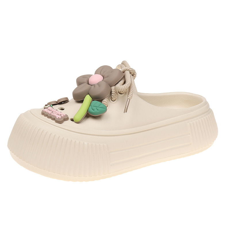 Női lyukacsos cipő, nyári slip-on, EVA felsőrész és talp, csúszásmentes vastag talp, Injection Molding technológia
