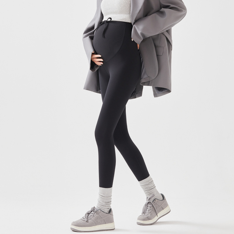 Trudničke uske hlače, visoka elastičnost, materijal Nylon-Spandex, duljina 9/10, jesen 2024