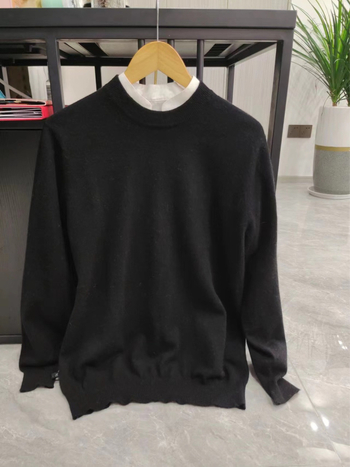 Πουλόβερ κασμίρι σε κορεατικό στυλ, φαρδιά γραμμή, στρογγυλός λαιμός, μακριά μανίκια, περιεκτικότητα σε κασμίρι 81-85%