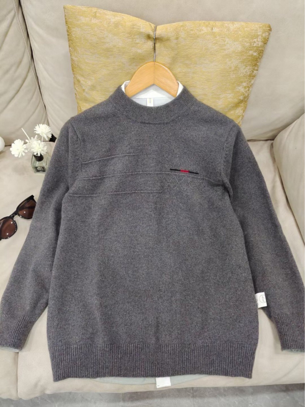 Πουλόβερ κασμίρι σε κορεατικό στυλ, φαρδιά γραμμή, στρογγυλός λαιμός, μακριά μανίκια, περιεκτικότητα σε κασμίρι 81-85%