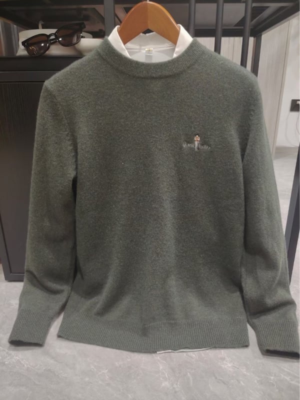 Πουλόβερ κασμίρι σε κορεατικό στυλ, φαρδιά γραμμή, στρογγυλός λαιμός, μακριά μανίκια, περιεκτικότητα σε κασμίρι 81-85%