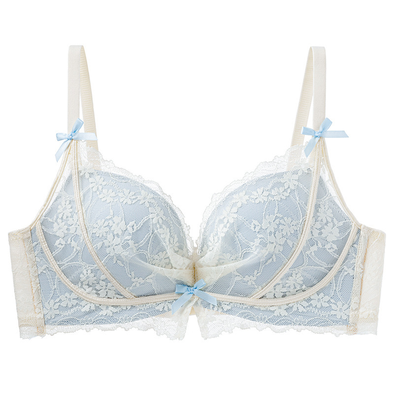 Ασύρματο δαντελένιο σουτιέν με push-up, χωρίς μεταλλικές ενισχύσεις, 3/4 καλύμματα, μορφοποιημένες θήκες, πίσω κούμπωμα με τρεις σειρές αγκίστρων, νάιλον ύφασμα