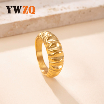 Rozsdamentes acél gyűrű, geometriai dizájn, elektroplakálás, retro stílus