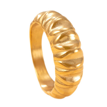 Rozsdamentes acél gyűrű, geometriai dizájn, elektroplakálás, retro stílus