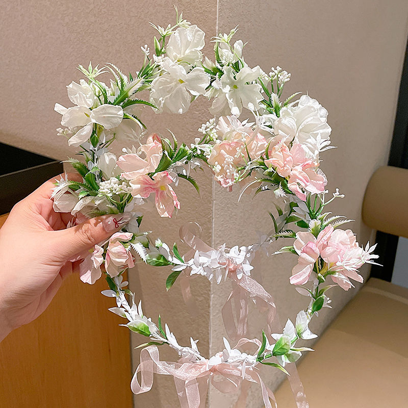 Κορδέλα μαλλιών με στεφάνι λουλουδιών, πριγκίπισσα, υλικό πλαστικό/ρητίνη, για παιδιά 3–10 ετών, άνοιξη 2025