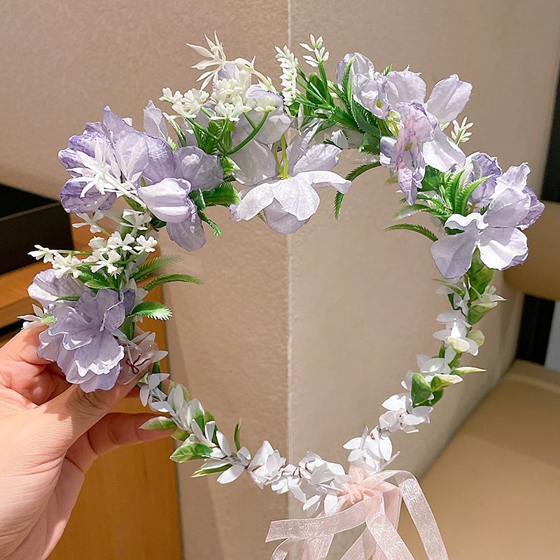 Κορδέλα μαλλιών με στεφάνι λουλουδιών, πριγκίπισσα, υλικό πλαστικό/ρητίνη, για παιδιά 3–10 ετών, άνοιξη 2025