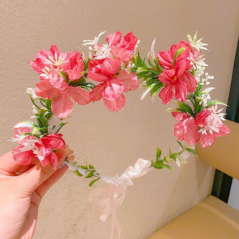 Κορδέλα μαλλιών με στεφάνι λουλουδιών, πριγκίπισσα, υλικό πλαστικό/ρητίνη, για παιδιά 3–10 ετών, άνοιξη 2025