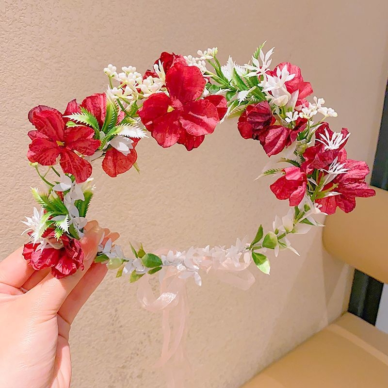 Κορδέλα μαλλιών με στεφάνι λουλουδιών, πριγκίπισσα, υλικό πλαστικό/ρητίνη, για παιδιά 3–10 ετών, άνοιξη 2025