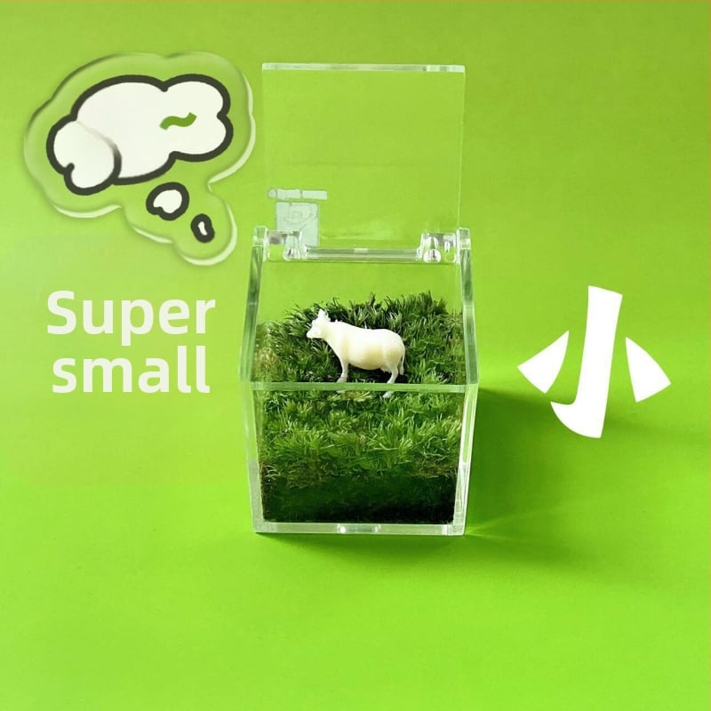 Мъхов микро ландшафт за вътрешно бюро – ръчно изработен, възможност за персонализиране на лого, офис подарък