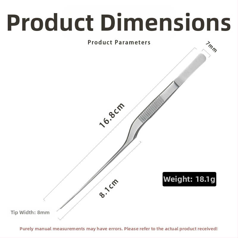 Nerezové oceľové pinzety na čistenie uší s dizajnom pištoľového ohybu, protišmyková rukoväť a zubovité špičky — na odstránenie ušného mazu a cudzieho predmetu, Little Plum