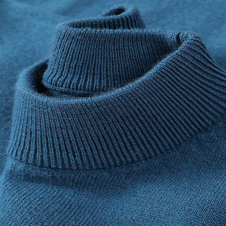 Ανδρικός πουλόβερ από 100% μαλλί με ημιψηλό λαιμό, παχύ πλέξιμο, 420 g, μακριά μανίκια