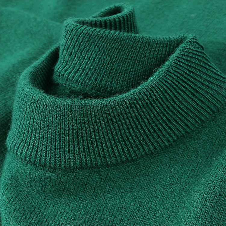 Ανδρικός πουλόβερ από 100% μαλλί με ημιψηλό λαιμό, παχύ πλέξιμο, 420 g, μακριά μανίκια