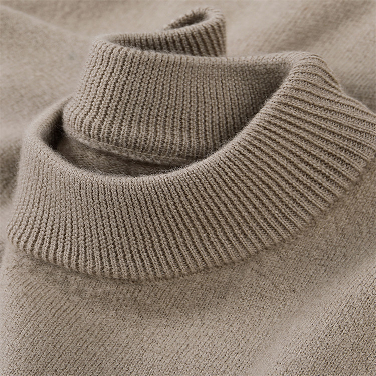 Ανδρικός πουλόβερ από 100% μαλλί με ημιψηλό λαιμό, παχύ πλέξιμο, 420 g, μακριά μανίκια