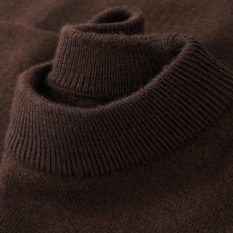 Ανδρικός πουλόβερ από 100% μαλλί με ημιψηλό λαιμό, παχύ πλέξιμο, 420 g, μακριά μανίκια