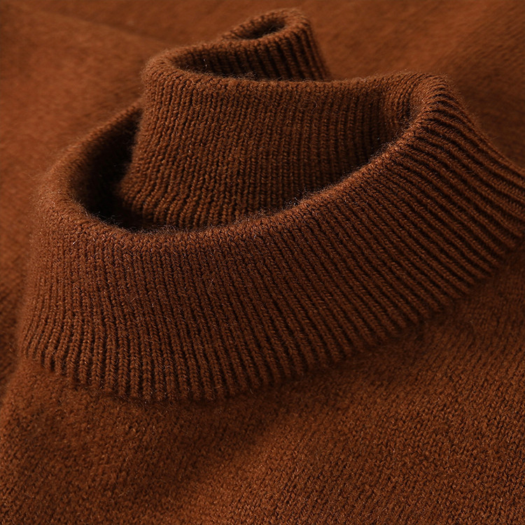 Ανδρικός πουλόβερ από 100% μαλλί με ημιψηλό λαιμό, παχύ πλέξιμο, 420 g, μακριά μανίκια