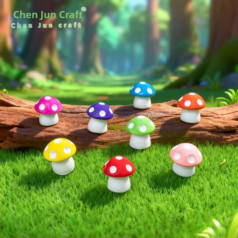 Смолени мини пейзажи с гъби и мъх – карикатурни растителни фигури за DIY бутилка