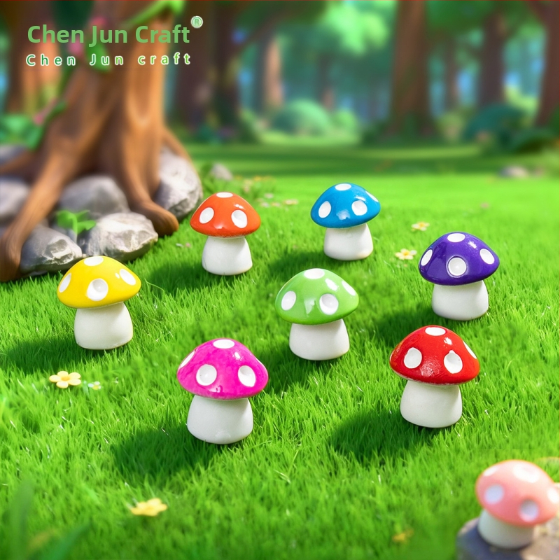 Смолени мини пейзажи с гъби и мъх – карикатурни растителни фигури за DIY бутилка