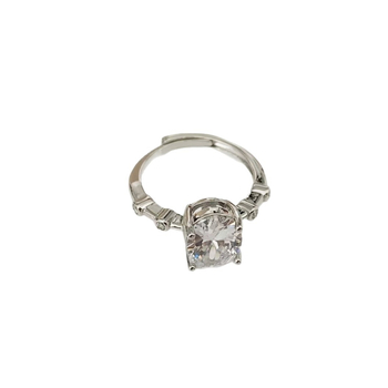 Kangzhina Jewelry Geometrijski prsten od cirkonija za žene | Polirano elektroplatiranje, Materijal: cirkon